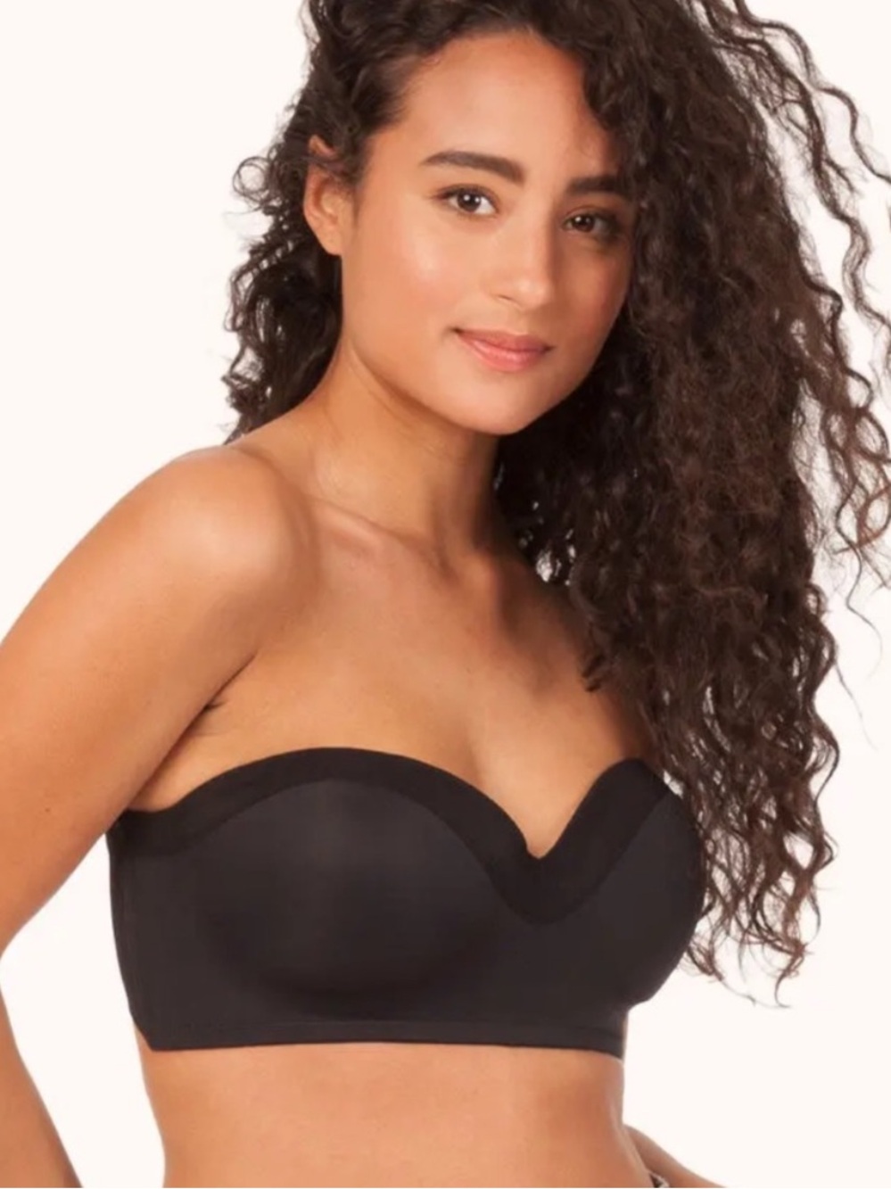 Lively Black Strapless Bandeau with Molded Cups
